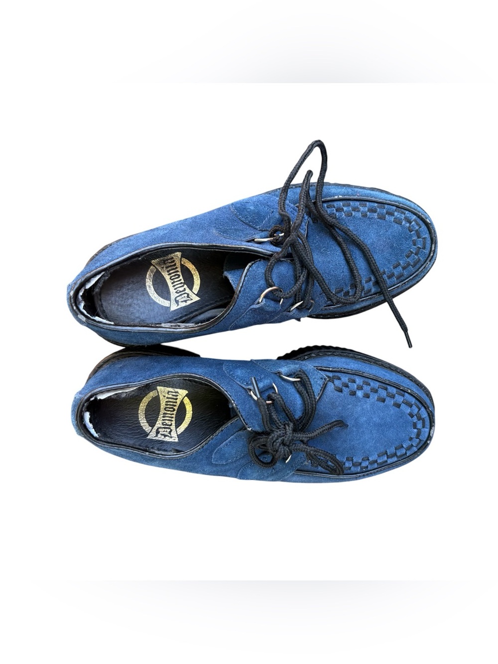 Demonia demonias women’s unisex 8/8.5 blue black platform vintage y2k goth